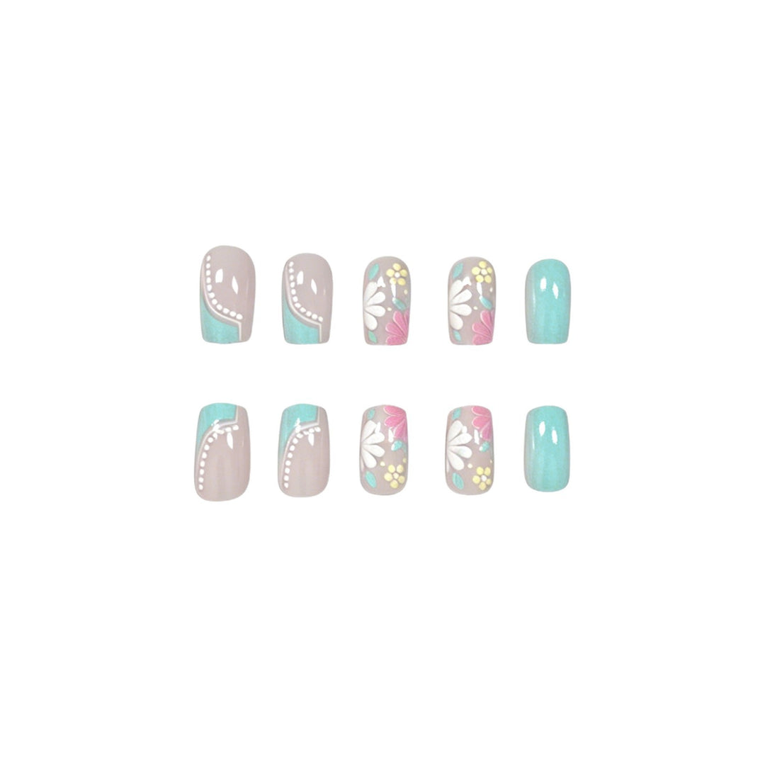 Floral Patterned Acrylic Nail Extensions Kalsten