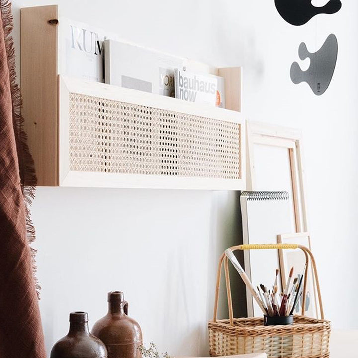 Wall-Mounted Wicker Storage Organizer Kalsten