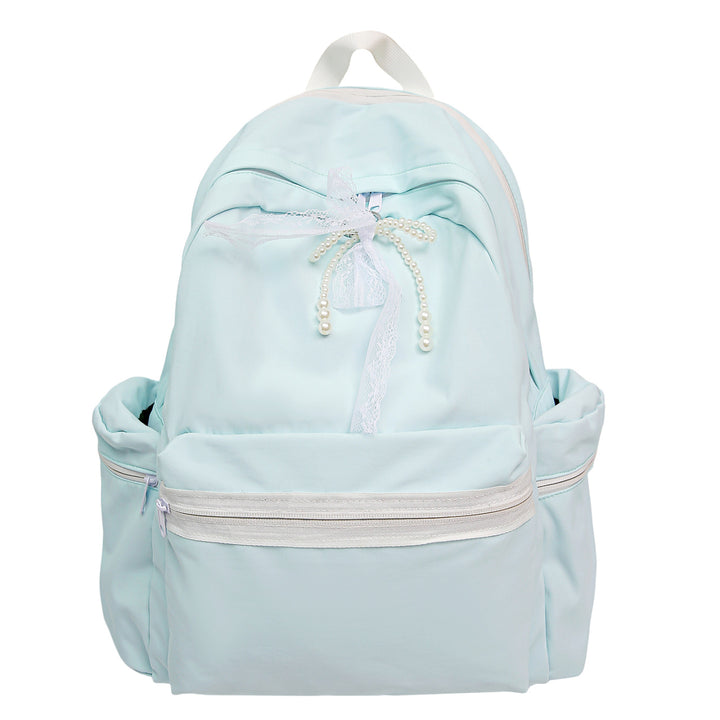 Elegant Backpack with Pearl and Lace Details Kalsten