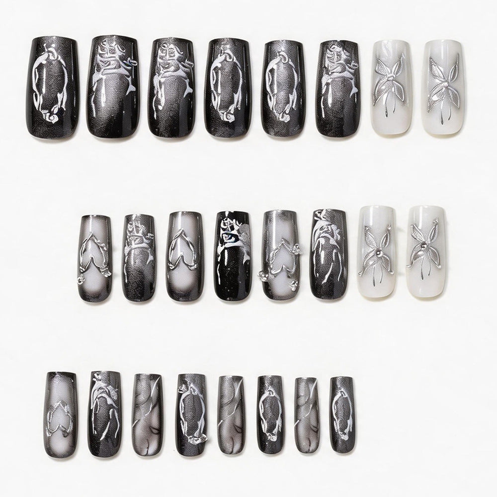 Artistic Long Press-On Nail Design Kalsten