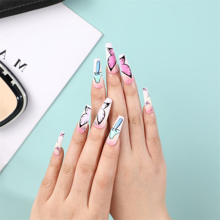 Artificial nails in elegant floral motif style Kalsten