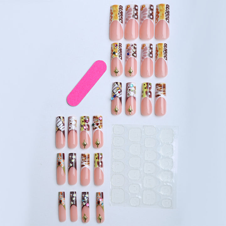 Stylish artificial nails with sparkling accents Kalsten