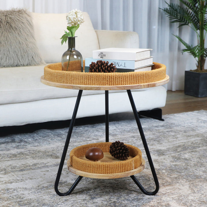 Decorative Round Woven Coffee Table Kalsten