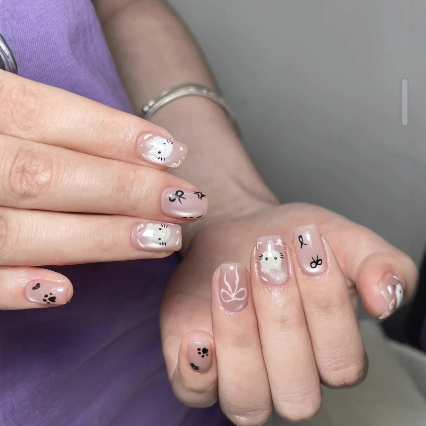 Cute Bunny-Themed Press-On Nail Art Set Kalsten