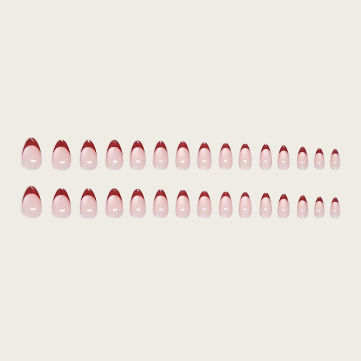 Elegant Artificial Nails with Stylish French Design Kalsten