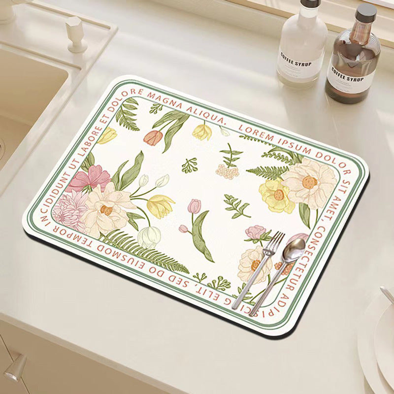 Floral Decorative Kitchen Mat Kalsten