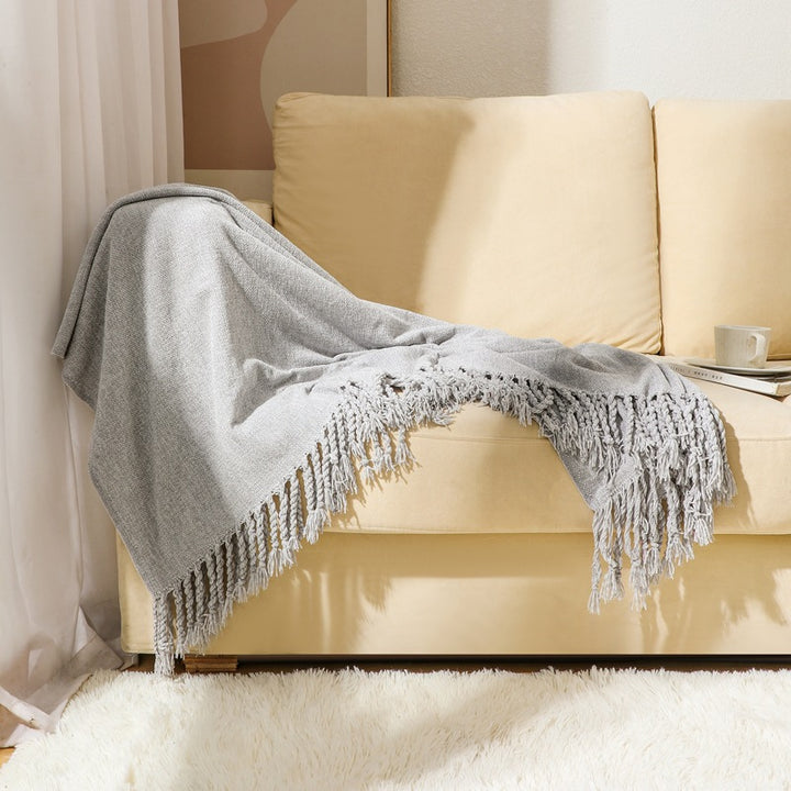 Elegant Fringe Throw Blanket Kalsten