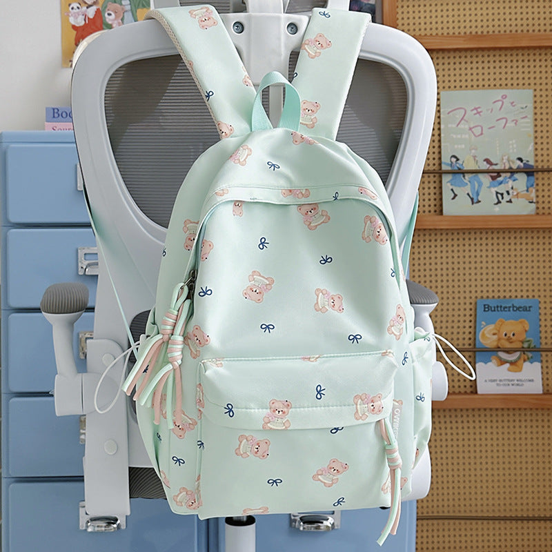 Cute Bear-Print School Backpack Kalsten