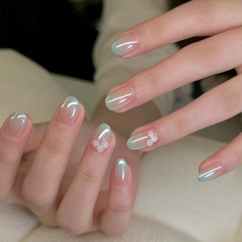 Elegant Floral Embellished Press-On Nails Kalsten