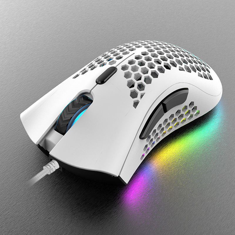 Honeycomb-Style Gaming Mouse with RGB Illumination Kalsten