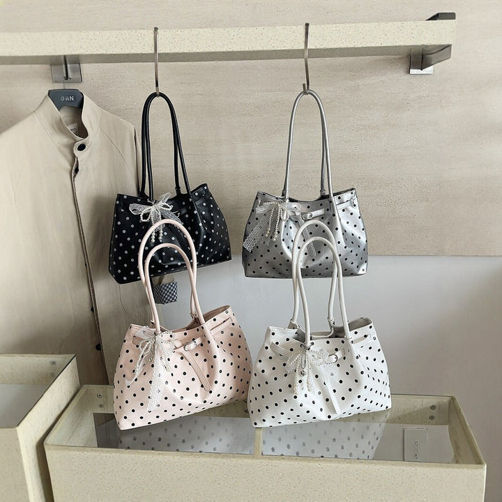 Polka Dot Structured Handbag