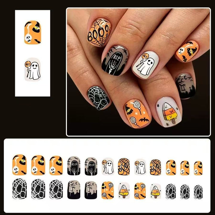 Halloween Acrylic Nail Set with Creepy 3D Designs Kalsten
