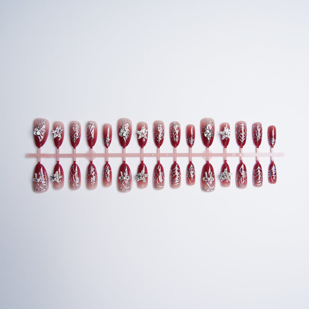 Glamorous artificial nails with rhinestones Kalsten
