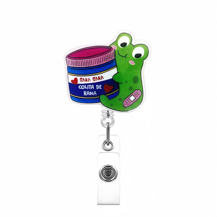 Expandable badge holder with anatomical heart pendant