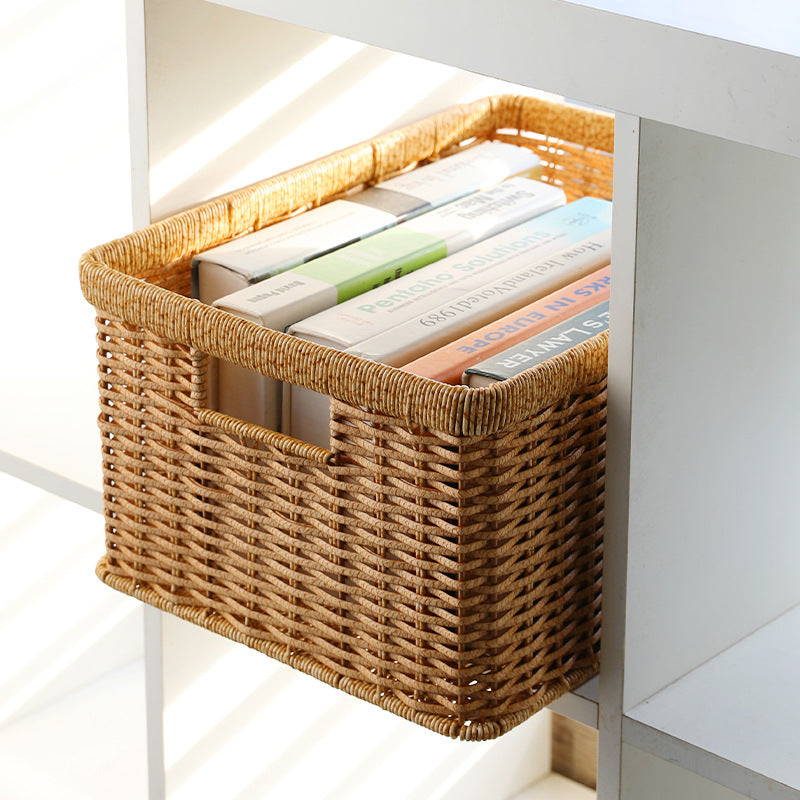 Handwoven Storage Basket with Cutout Handles Kalsten