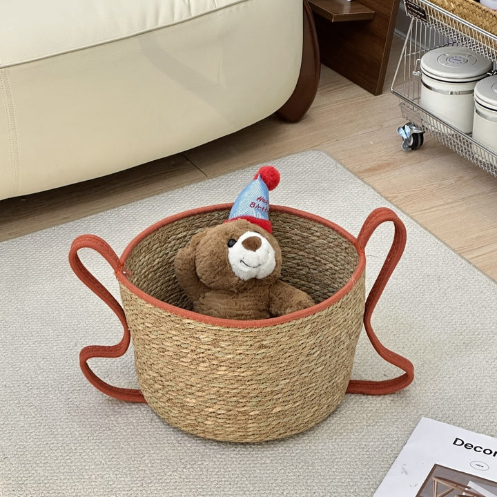 Handwoven Decorative Basket Made of Natural Materials Kalsten