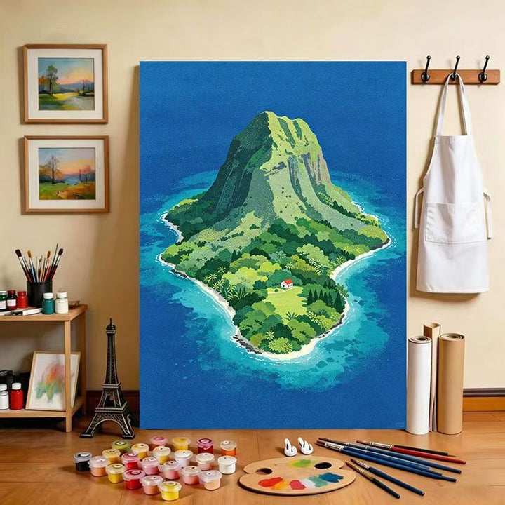 Tropical Island Landscape Canvas Art Print Kalsten
