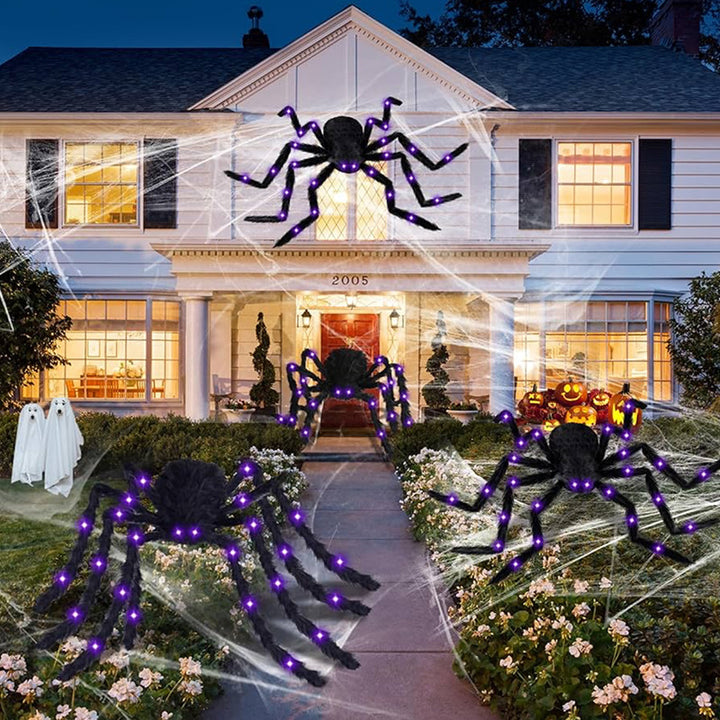Decorative and glowing Halloween spider