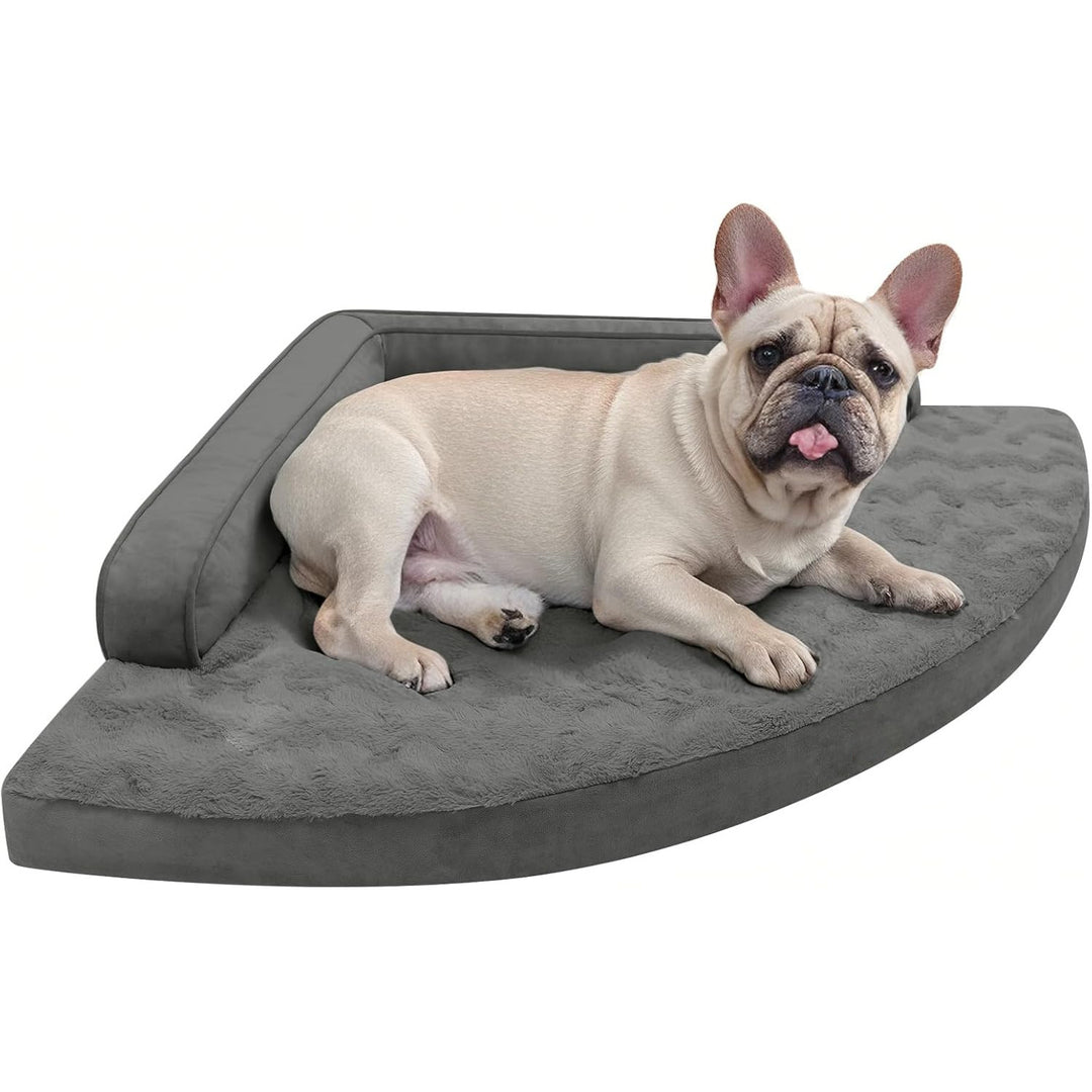 Crescent-Shaped Orthopedic Dog Bed