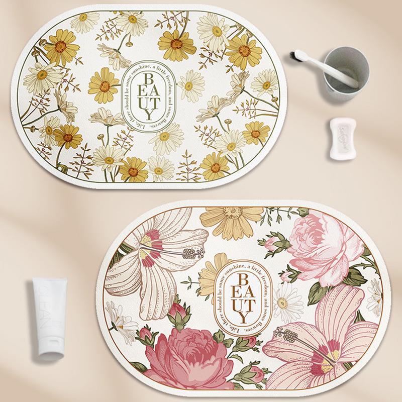 Floral Patterned Area Mat