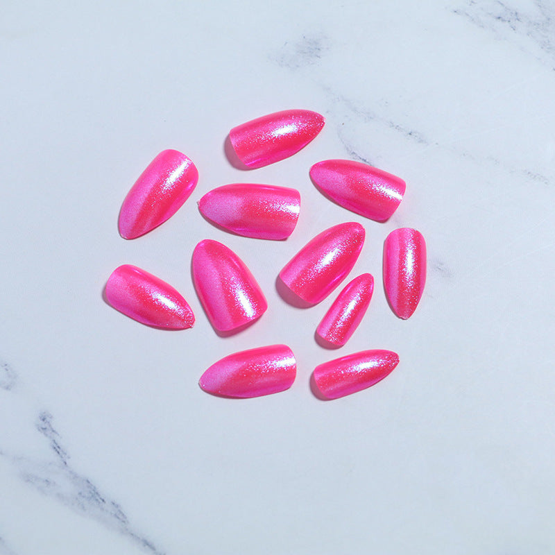 Glossy Press-On Nail Set with Iridescent Shine Kalsten