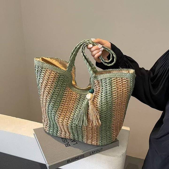 Designer Beach Bag with Textured Weave Kalsten