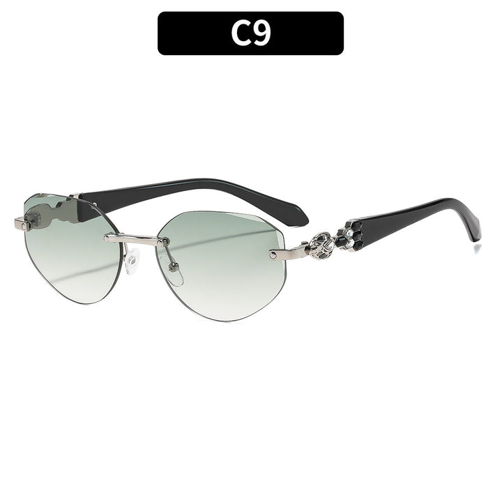 Statement Hexagonal Sunglasses with Decorative Detailing
