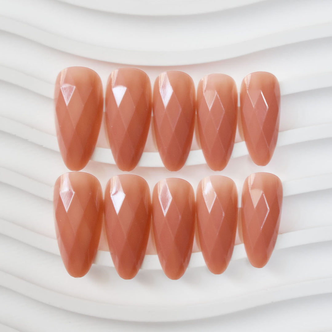 Premium Glossy Diamond-Shaped Press-On Nails Kalsten