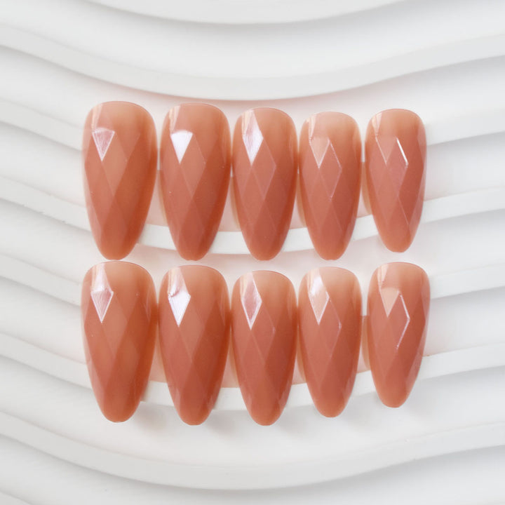 Premium Glossy Diamond-Shaped Press-On Nails Kalsten