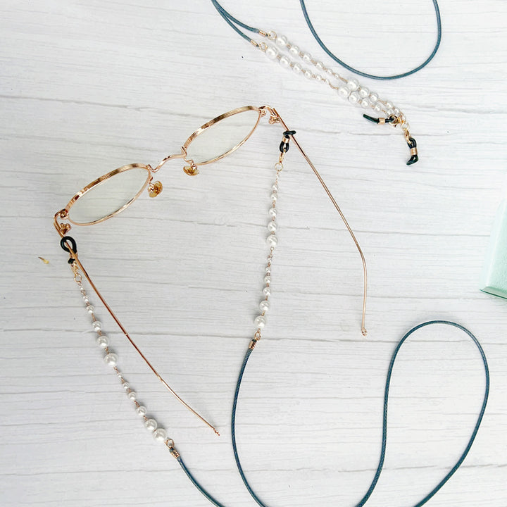 Pearl-Accented Eyewear Holder Chain Kalsten