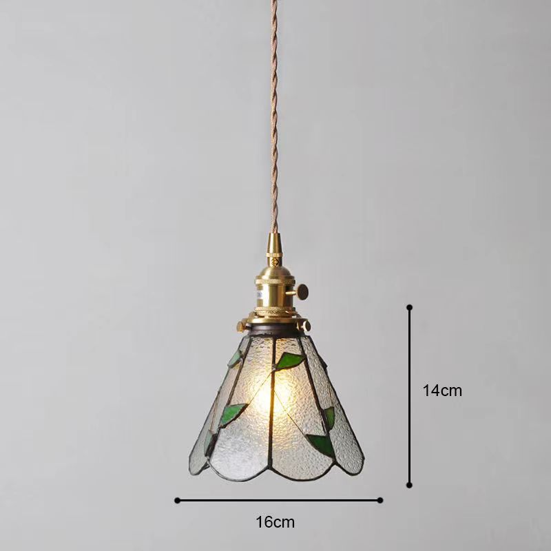 Adjustable Vintage Glass Pendant Light