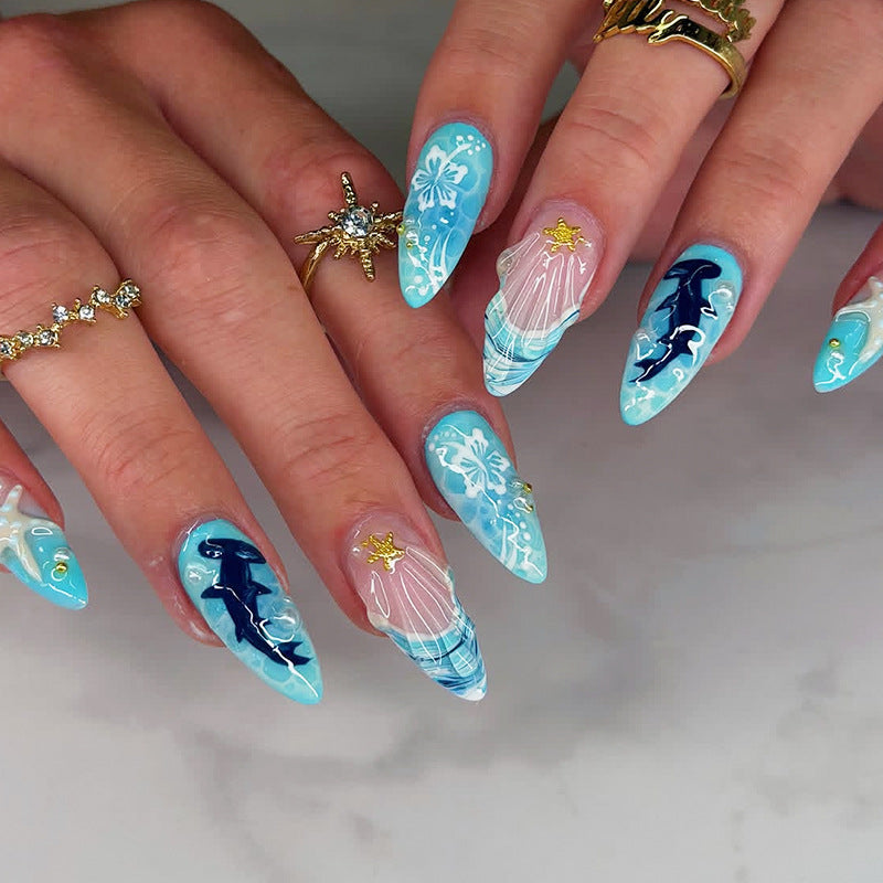 Artistic Sea-Inspired Press-On Nails Kalsten