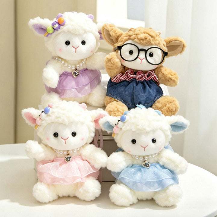 Plush Ram Doll Bag Charm Hanging Keychain with Dress and Loop Strap Kalsten