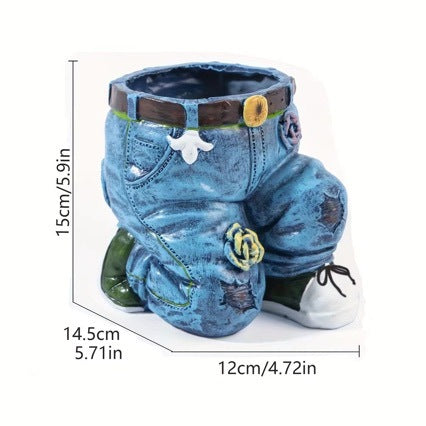 Decorative plant figure in denim look Kalsten