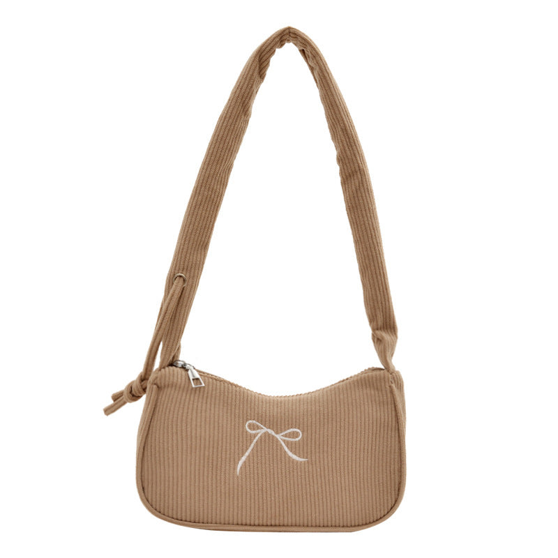 Stylish Corduroy Crossbody Bag