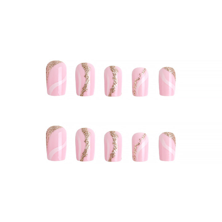Artificial nails with elegant glitter pattern Kalsten