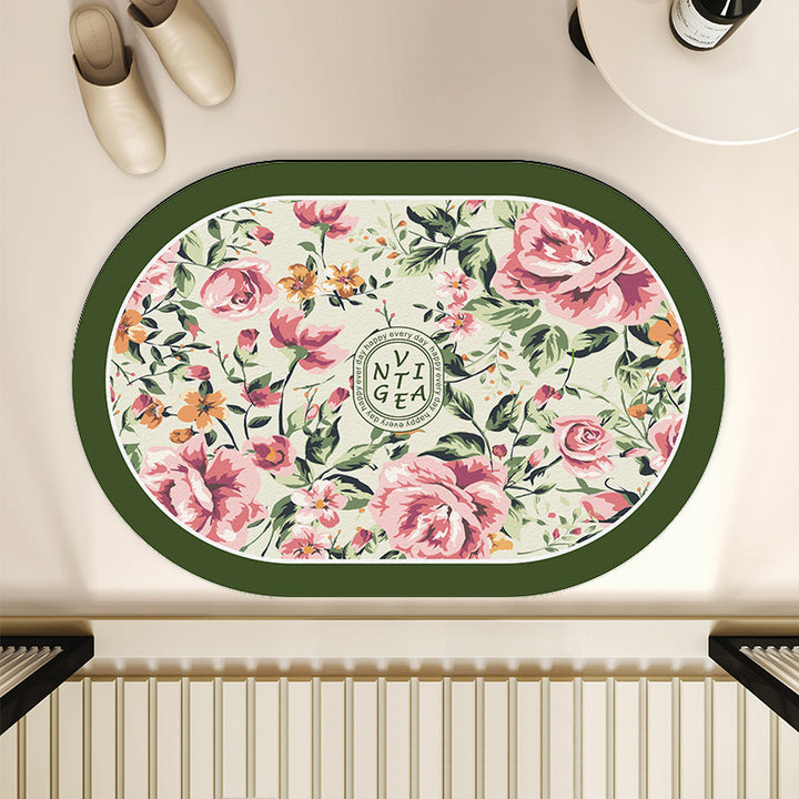 Floral-Themed Indoor Area Mat