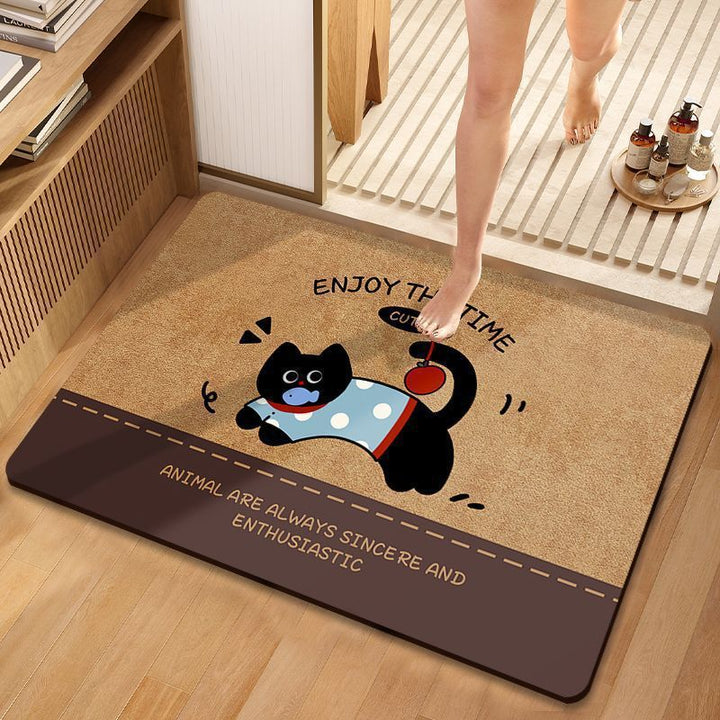 Playful Cat-Themed Bath Mat Kalsten