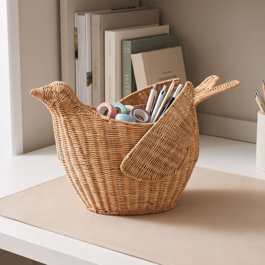 Playful basket in bird design Kalsten
