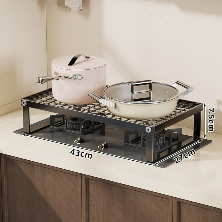 Elevated Gas-Range Protective Countertop Organizer Shelf