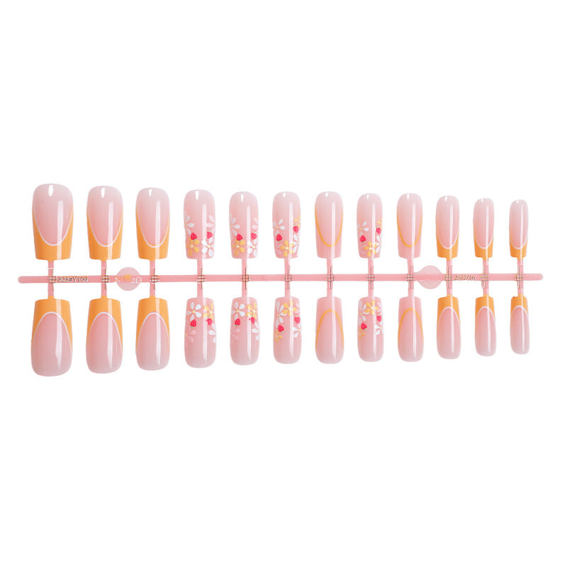 Floral Design Press-On Nail Set with Elegant Details Kalsten