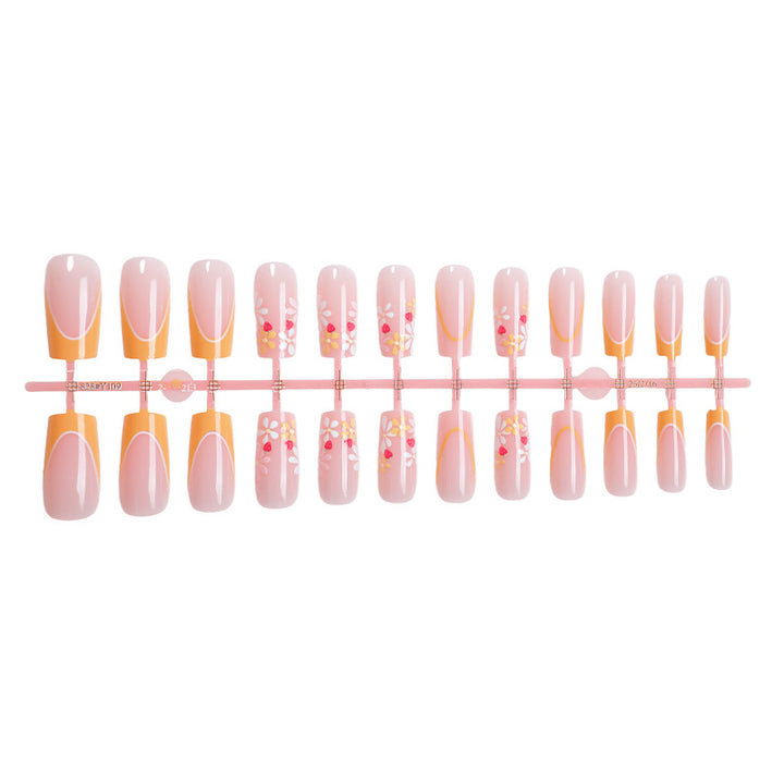 Floral Design Press-On Nail Set with Elegant Details Kalsten