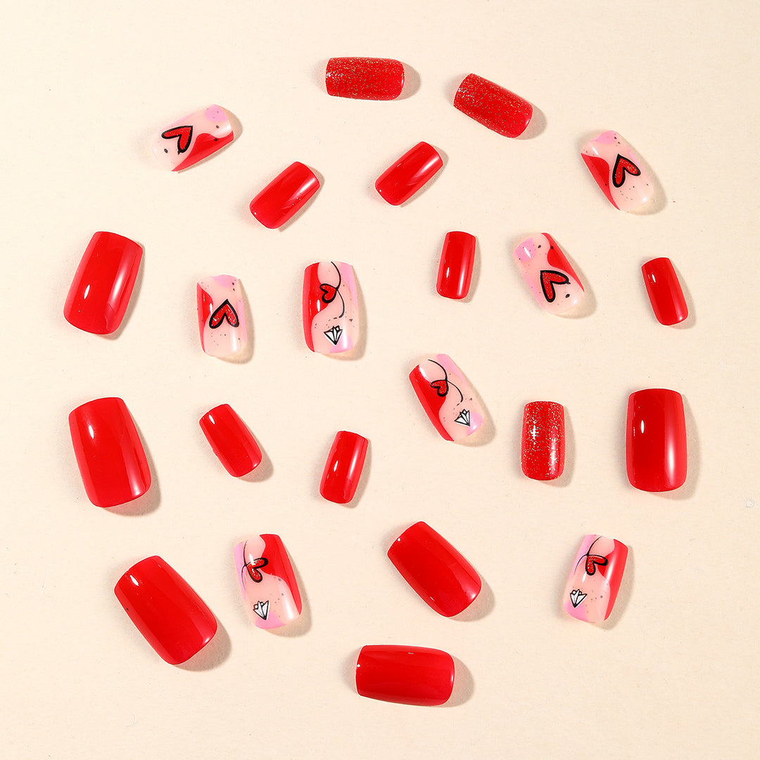 Artistic Heart-Themed Nail Art Extensions Kalsten