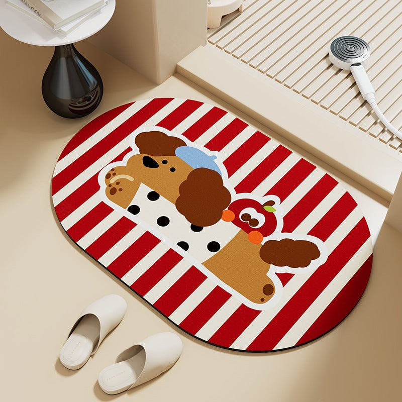 Playful Dog-Themed Bath Mat