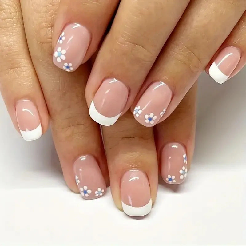 Floral French Tip Acrylic Nail Enhancements Kalsten