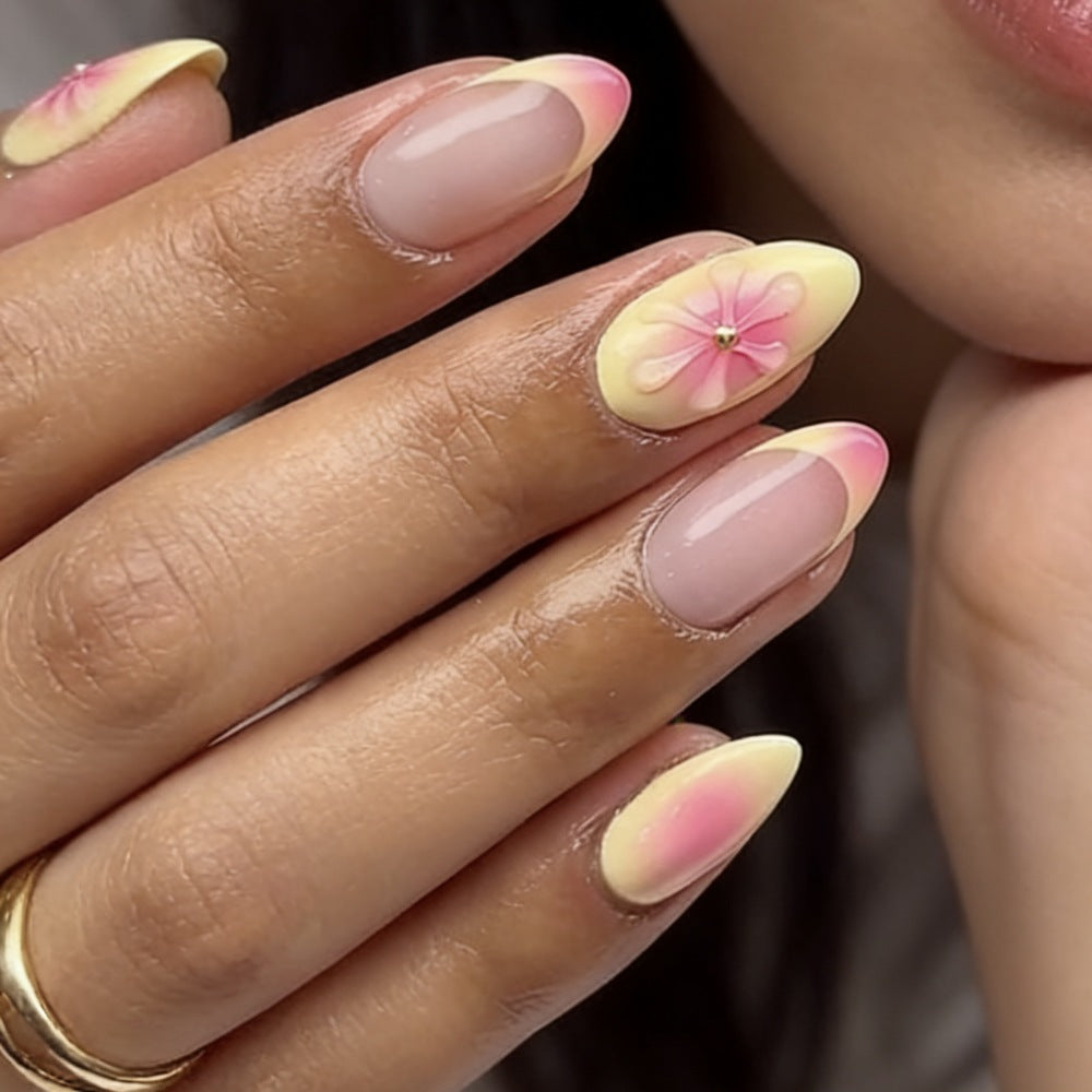 Artificial nails with flower decoration Kalsten