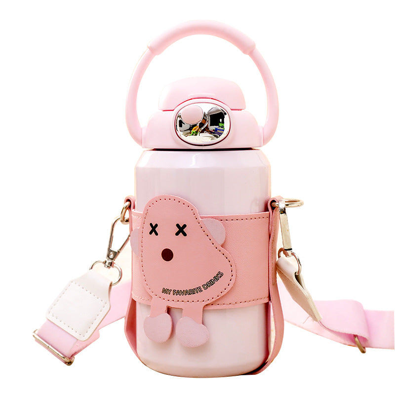 Women's insulated drinking bottle with practical carrying strap and cute Kalsten  design