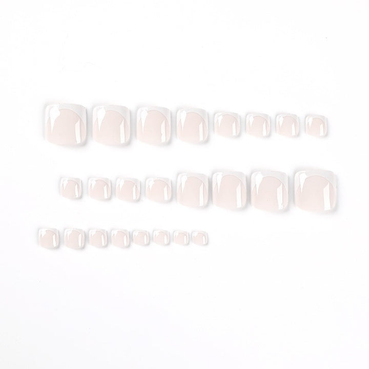 Premium French Tip Press-On Toe Nails Kalsten