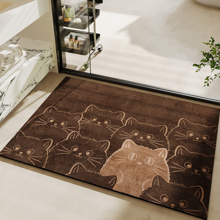 Cute Cat-Themed Bath Mat