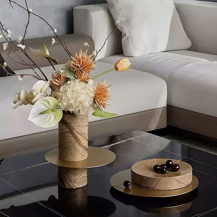 Decorative Marble and Metal Centerpiece